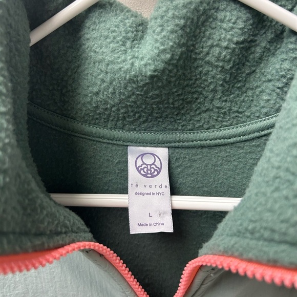 Te Verde Green Fleece 1/2 Zip Pullover Jacket - Picture 4 of 4